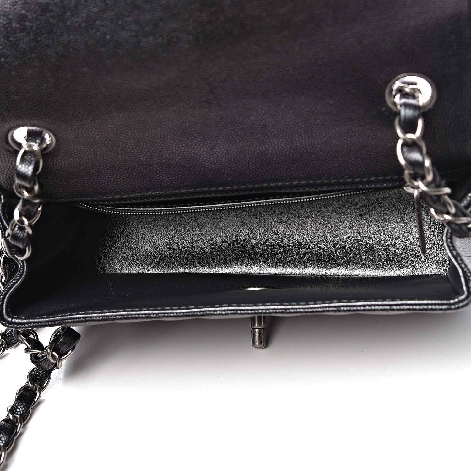 Chanel Iridescent Caviar Chevron Quilted Mini Rectangular Flap Black 5 of 11