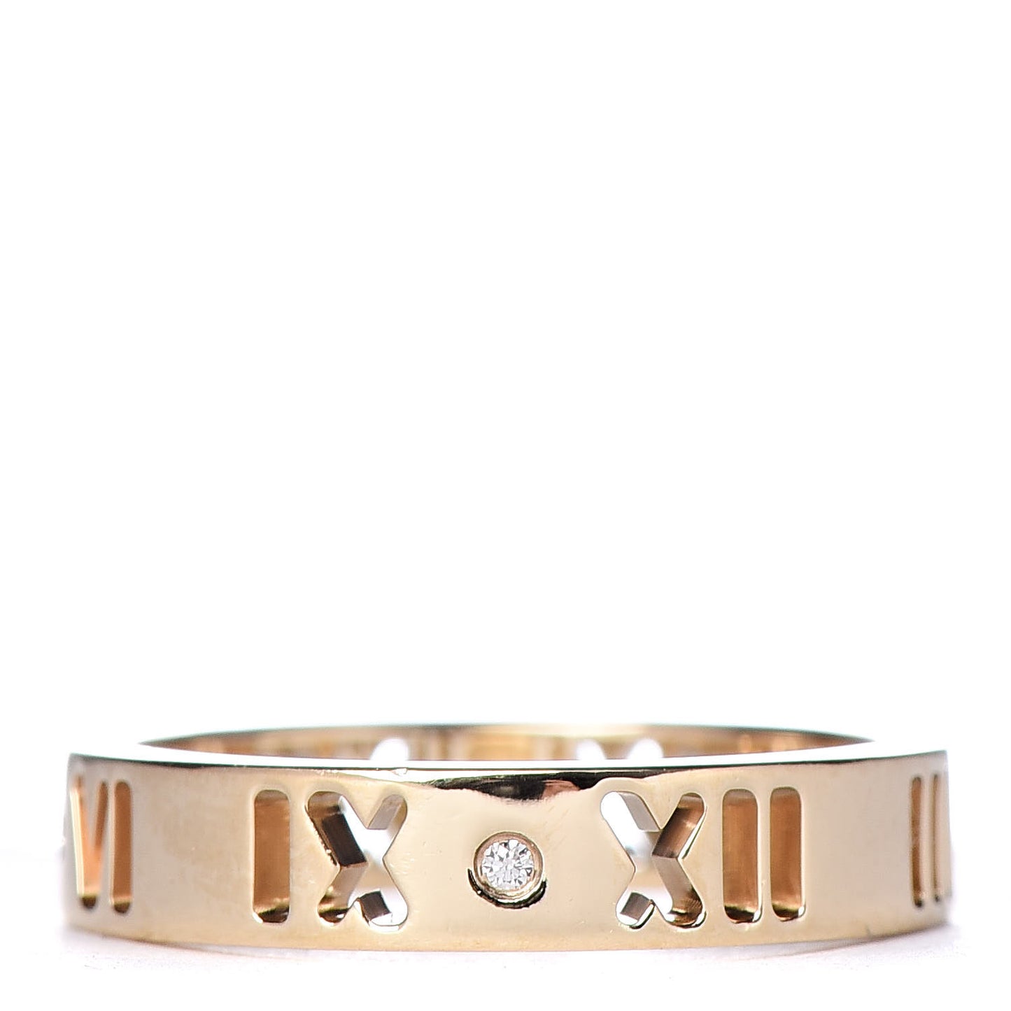 18K Yellow Gold Diamond Atlas Pierced Ring 46 3.75