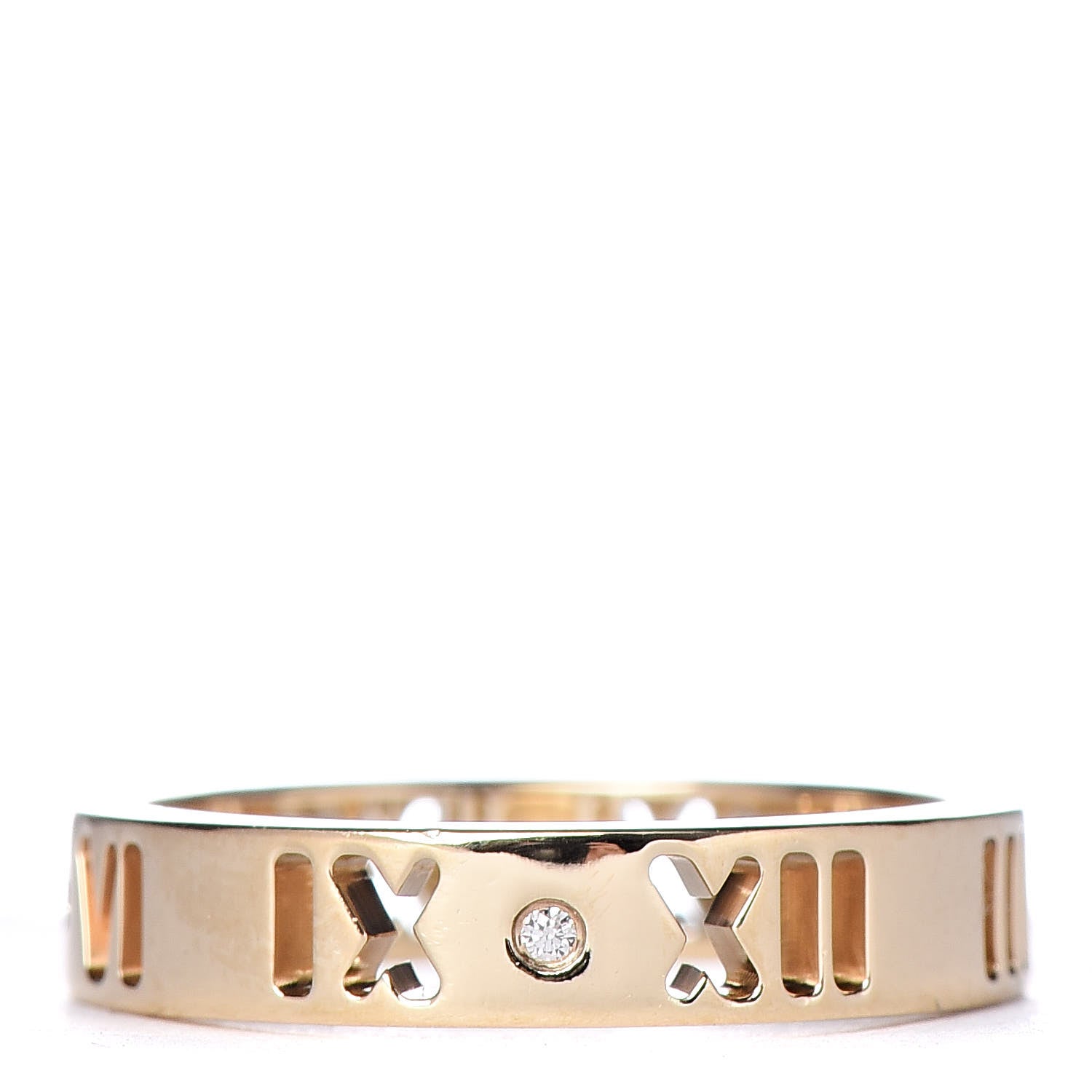 Tiffany 18K Yellow Gold Diamond Atlas Pierced Ring 46 3.75 3 of 4