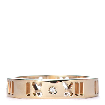 Tiffany 18K Yellow Gold Diamond Atlas Pierced Ring 46 3.75 3 of 4