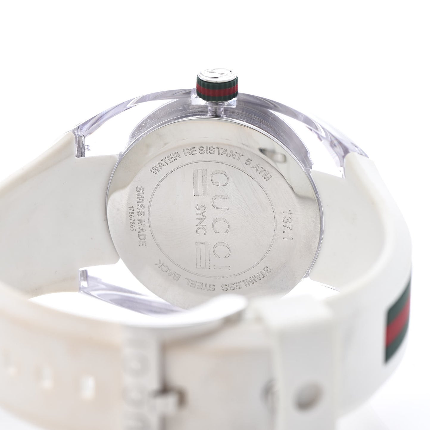 Stainless Steel Rubber 46mm Sync Web Quartz Watch White