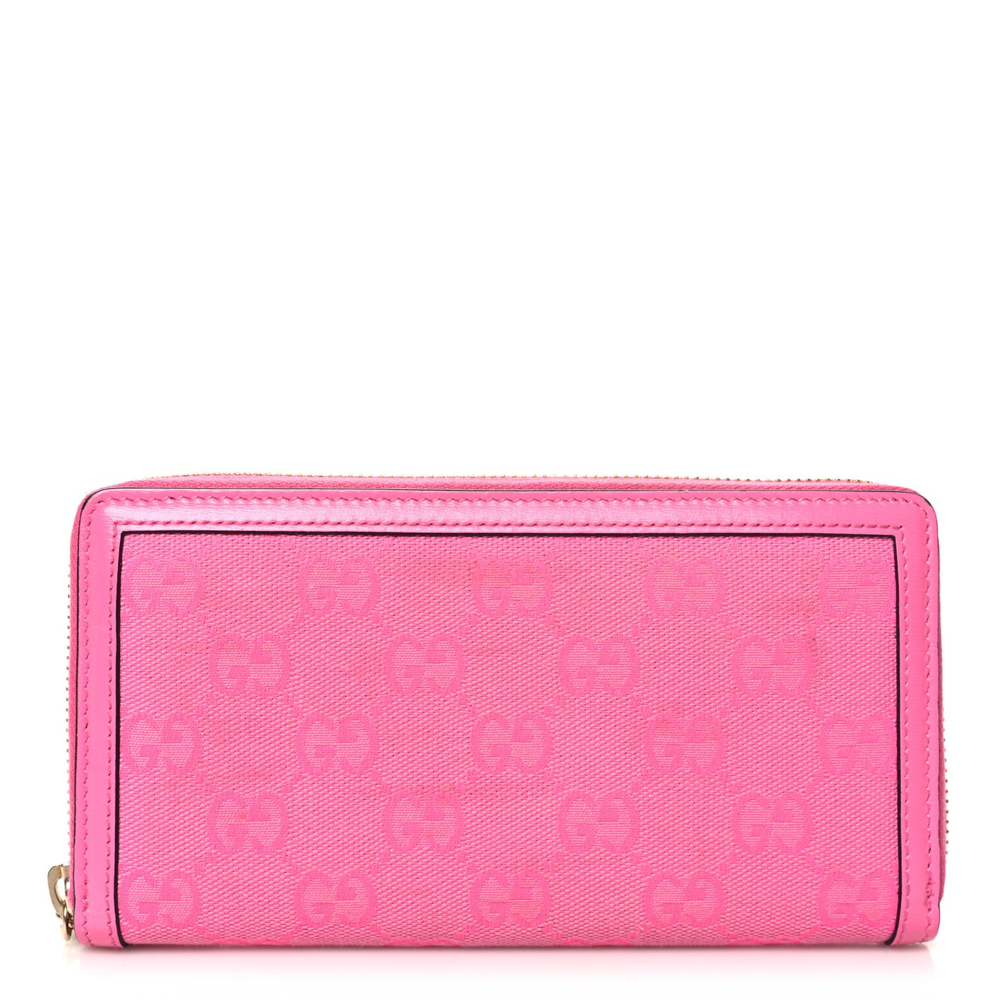 Monogram Calfskin Bree Zip Around Wallet Fuchsia
