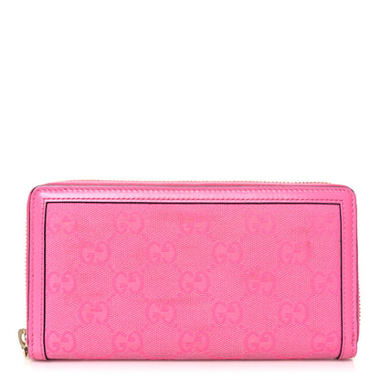 Gucci Monogram Calfskin Bree Zip Around Wallet Fuchsia 1 of 8