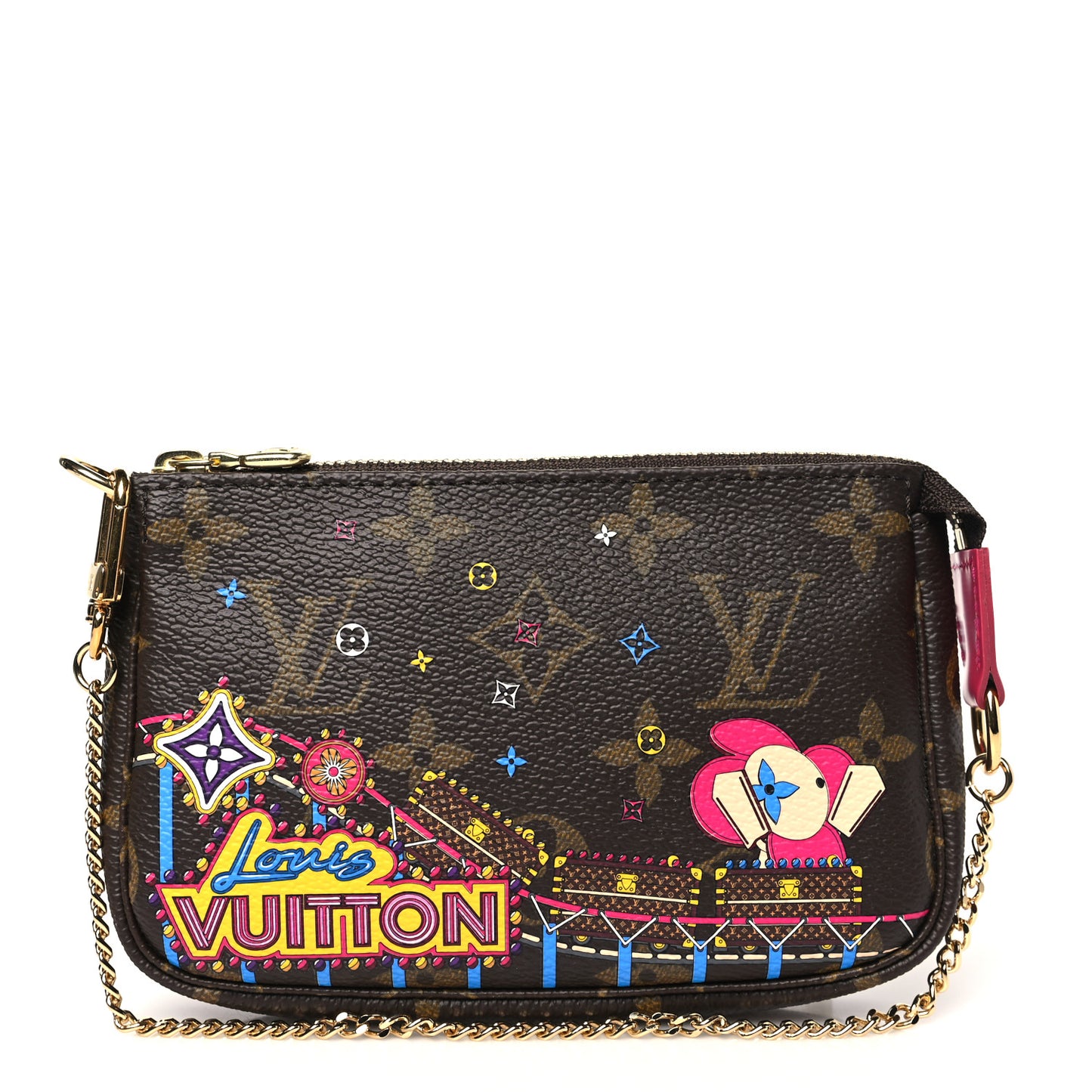 Monogram 2020 Christmas Animation Roller Coaster Mini Pochette Accessories Pivoine