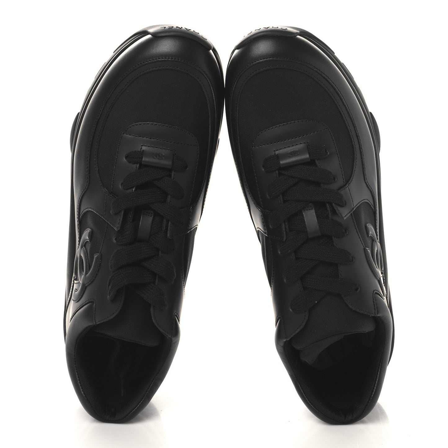 Lambskin Fabric CC Uniform Mens Sneakers 46 Black