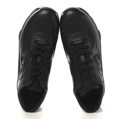 Chanel Lambskin Fabric CC Uniform Mens Sneakers 46 Black 2 of 9