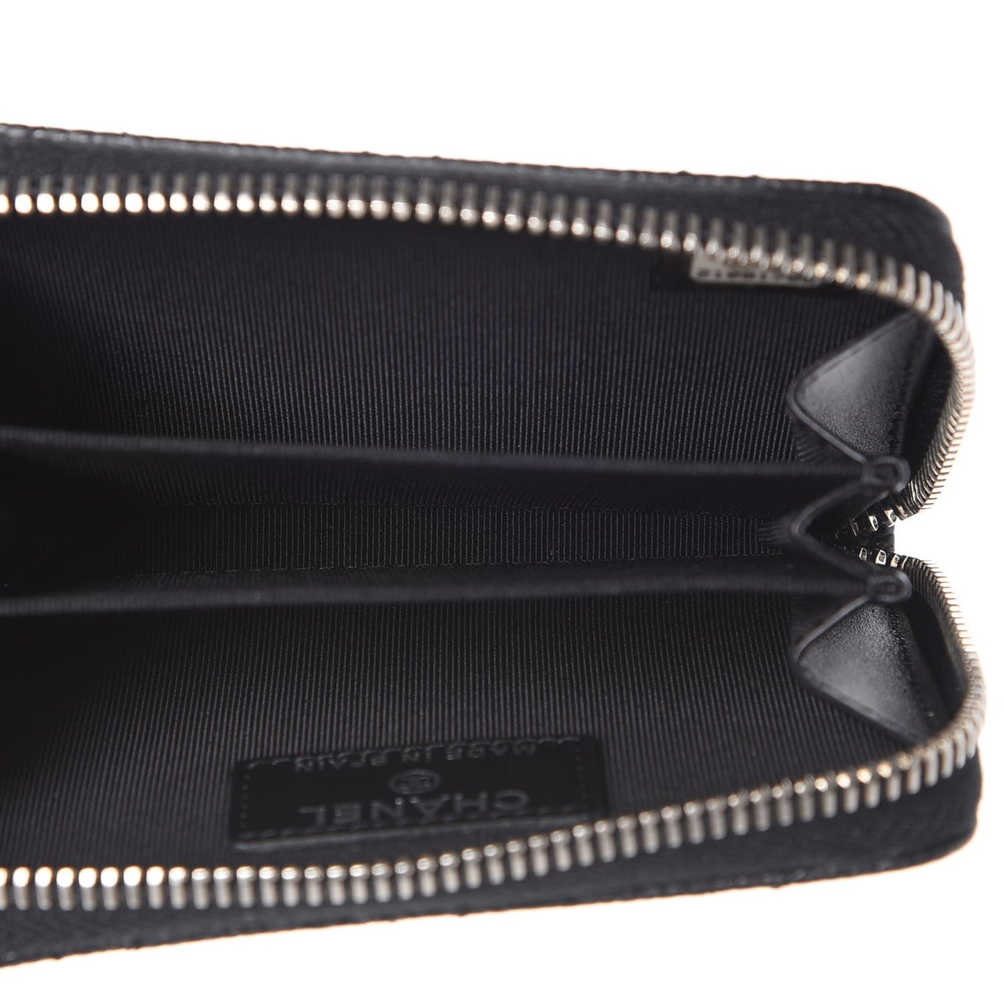 Caviar Quilted Zip Coin Purse Black