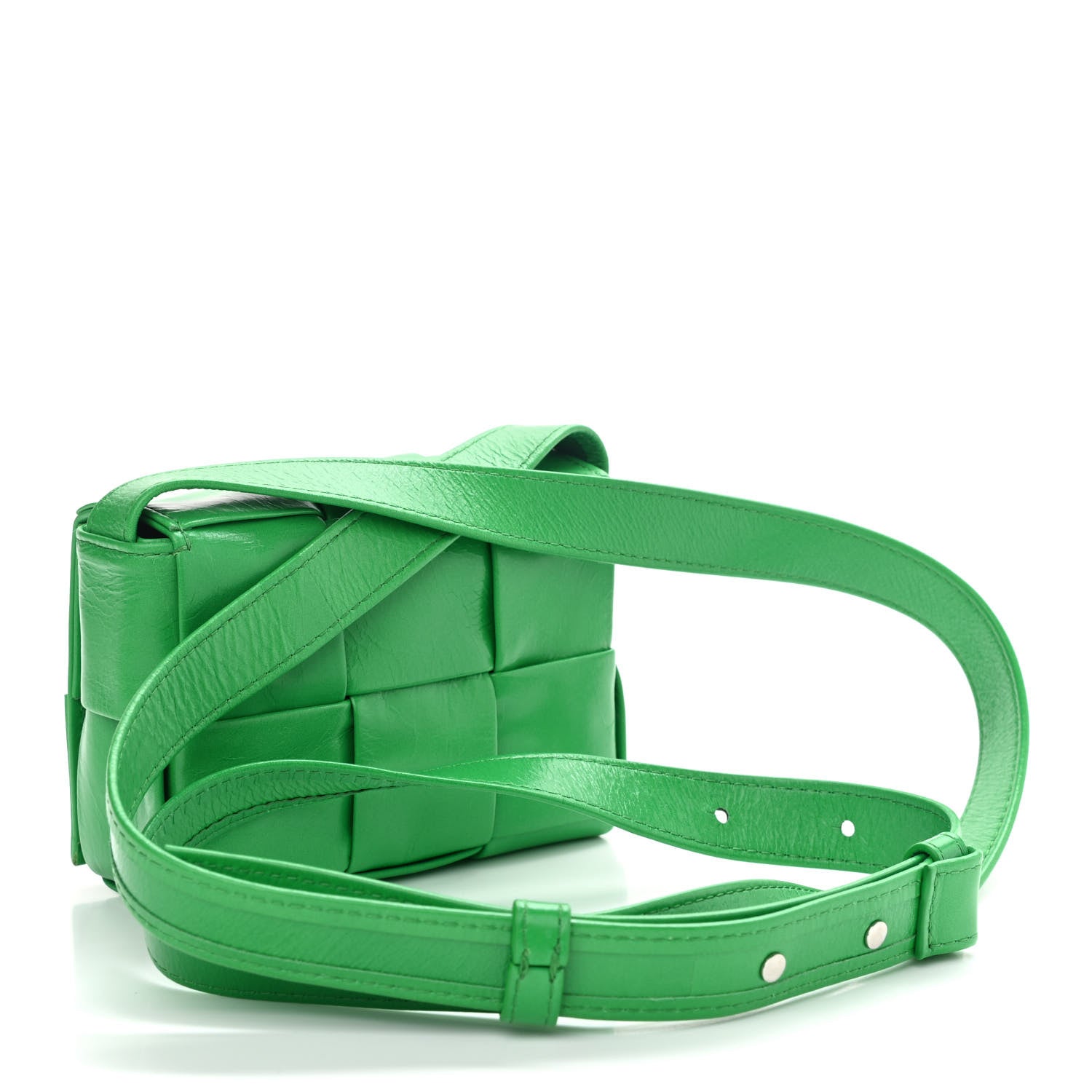 Bottega Veneta Crinkled Lambskin Maxi Intrecciato Extra Mini Cassette Crossbody Bag Parakeet 3 of 8