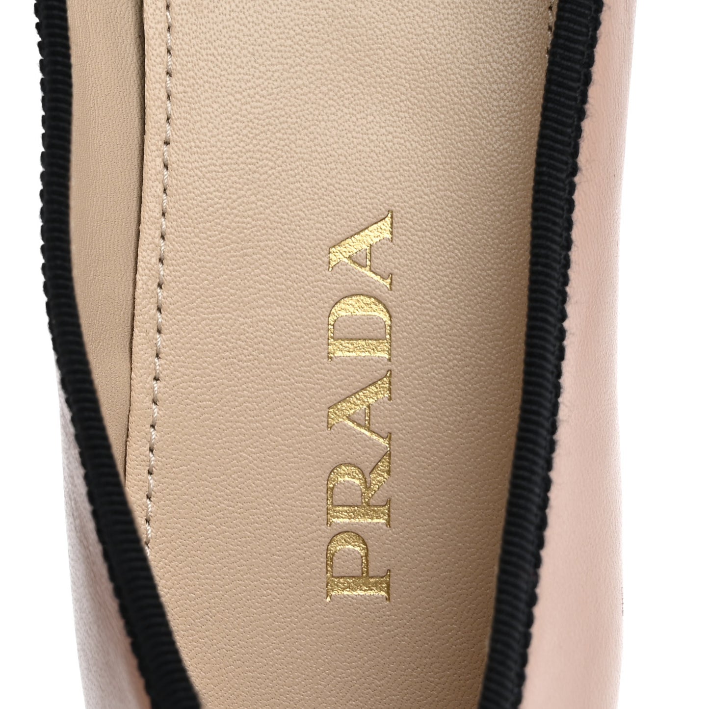 Nappa Vernice Cap Toe Logo Bow Ballerina Flats 37 Nude Black