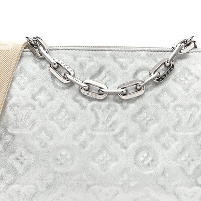 Louis Vuitton Metallic Lambskin Embossed Monogram Coussin BB Silver 9 of 14