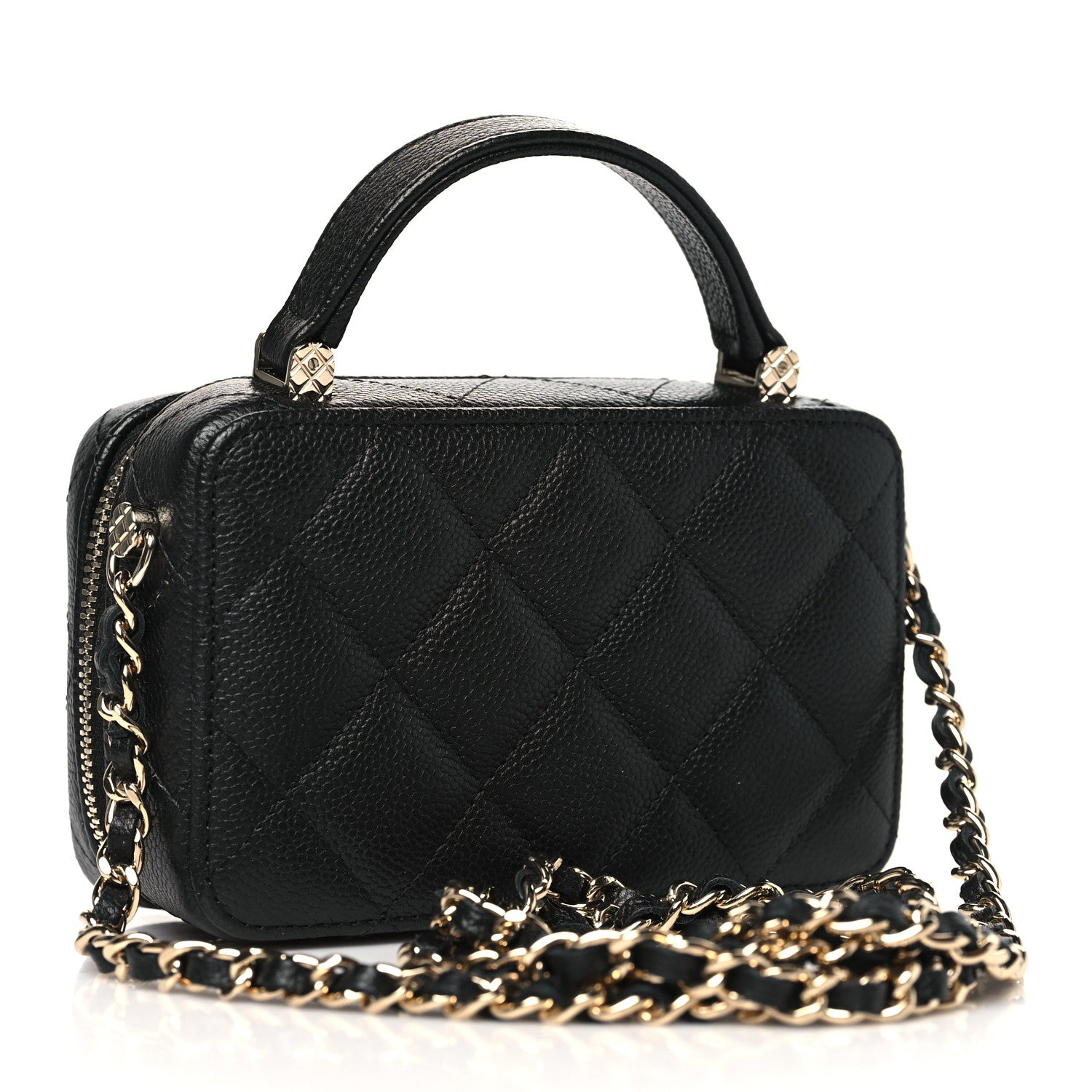 Chanel Caviar Quilted Small Top Handle Vanity Case Black 4 of 11