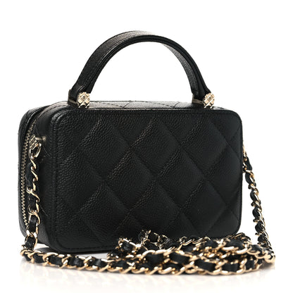 Chanel Caviar Quilted Small Top Handle Vanity Case Black 4 of 11