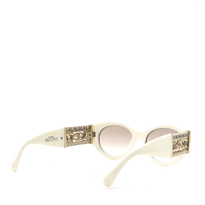 Chanel Acetate Calfskin Chain CC Sunglasses 5536-Q White 4 of 7