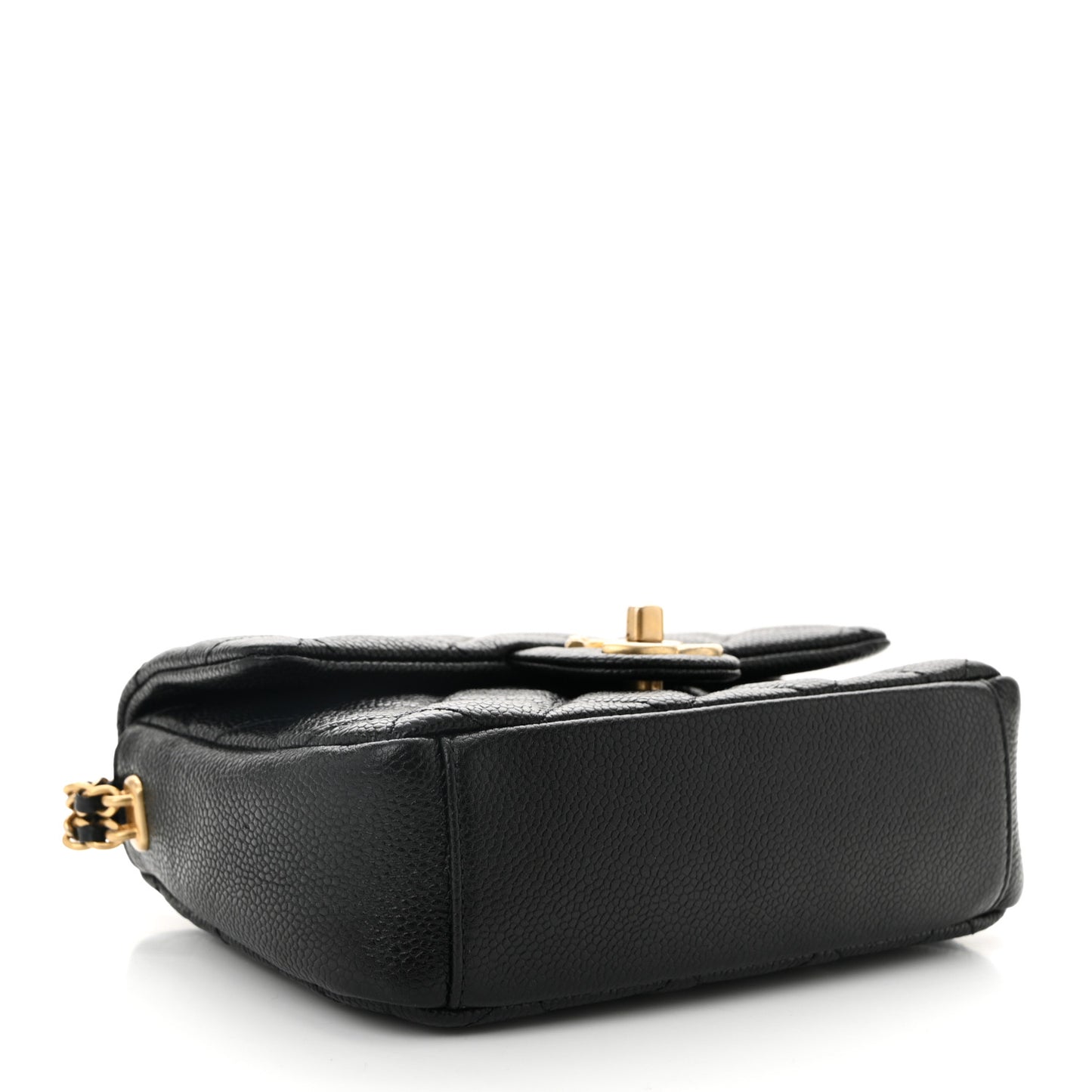 Caviar Quilted Mini Chain Soul Flap Black