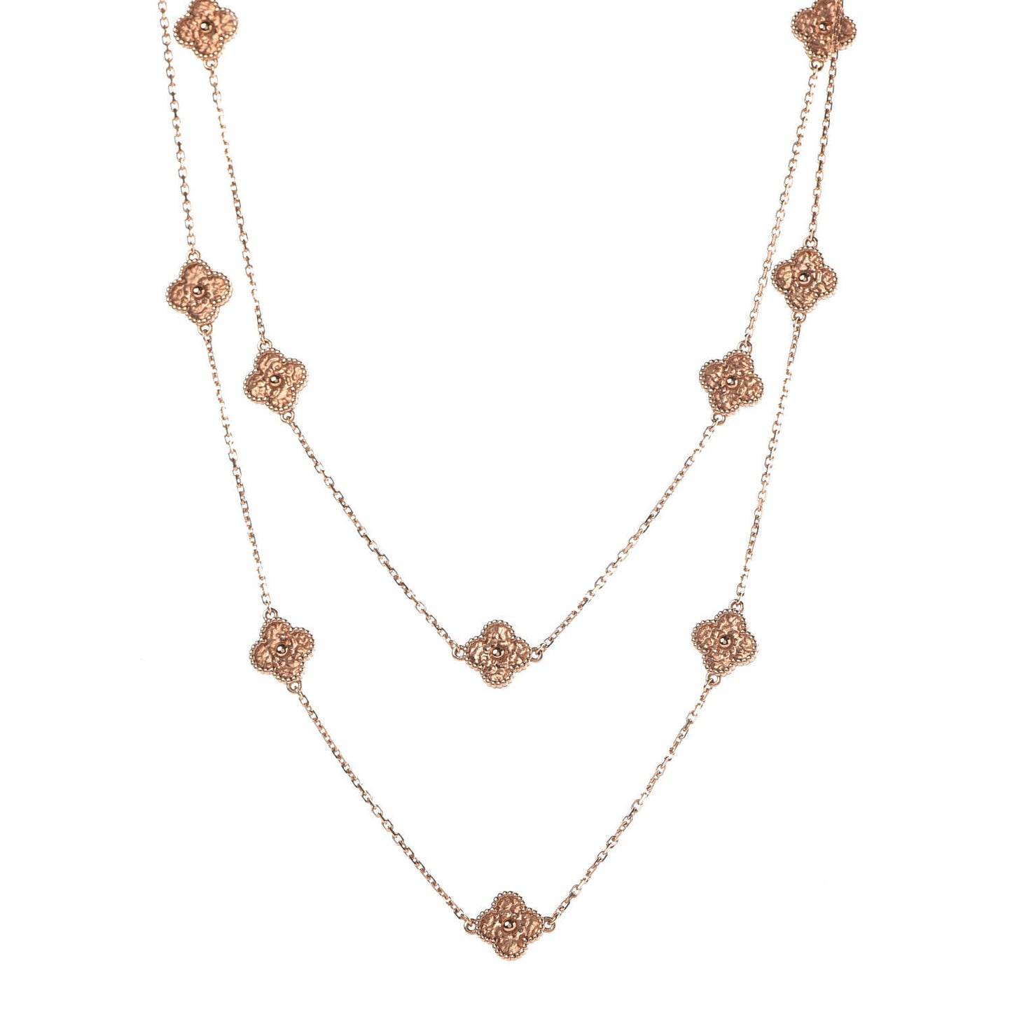 18K Rose Gold 16 Motifs Sweet Alhambra Necklace