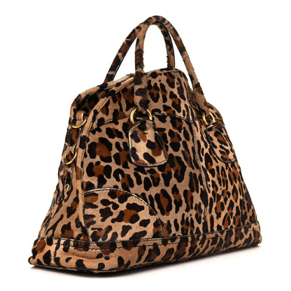 Prada Cavallino Leopard Print Bauletto Sabbia Moro 2 of 13