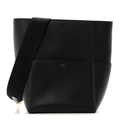 Celine Soft Grained Calfskin Sangle Bucket Bag Black 1 of 13