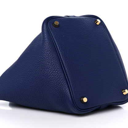 Hermes Taurillon Clemence Picotin Lock 18 PM Bleu Encre 7 of 8