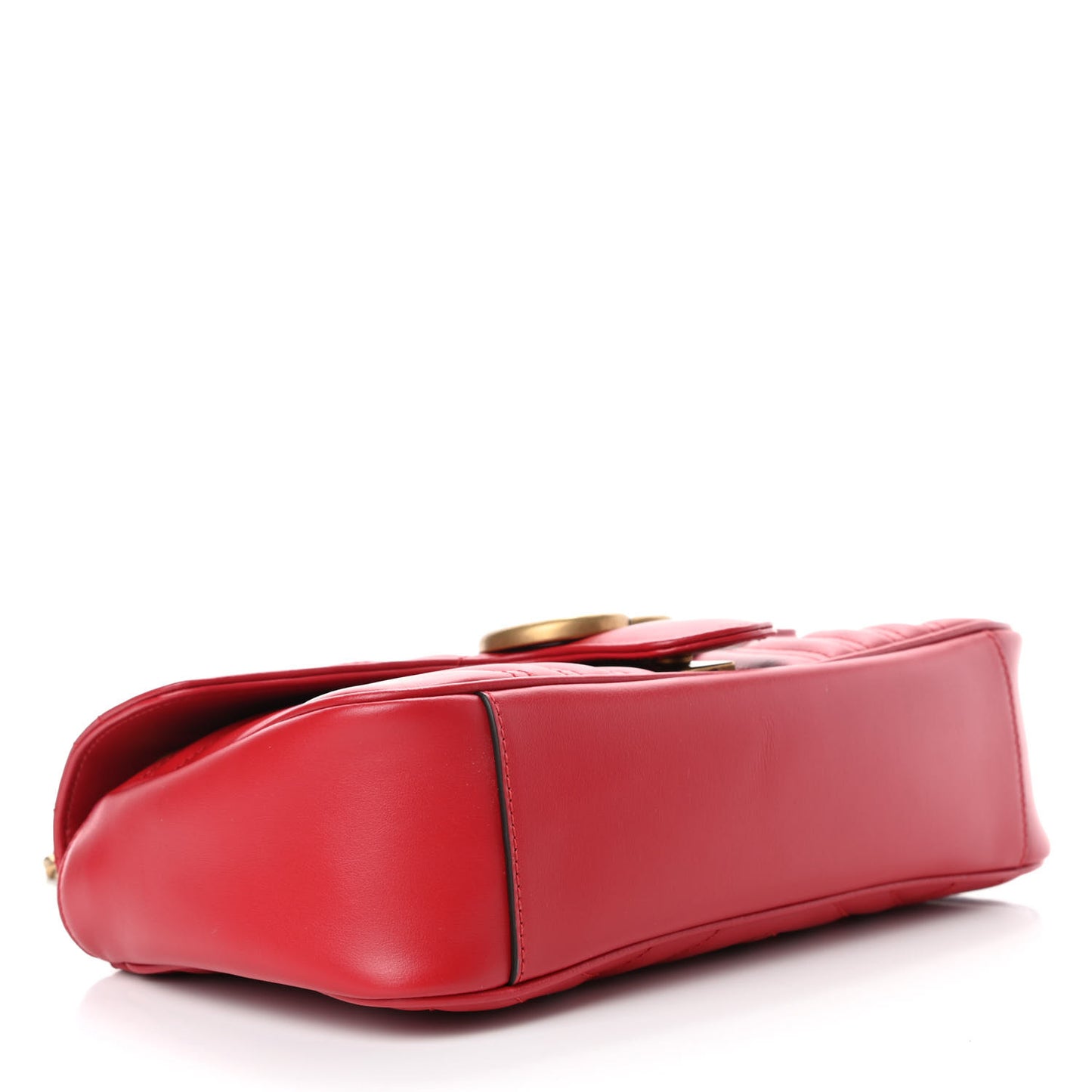Calfskin Matelasse Small GG Marmont Shoulder Bag Hibiscus Red
