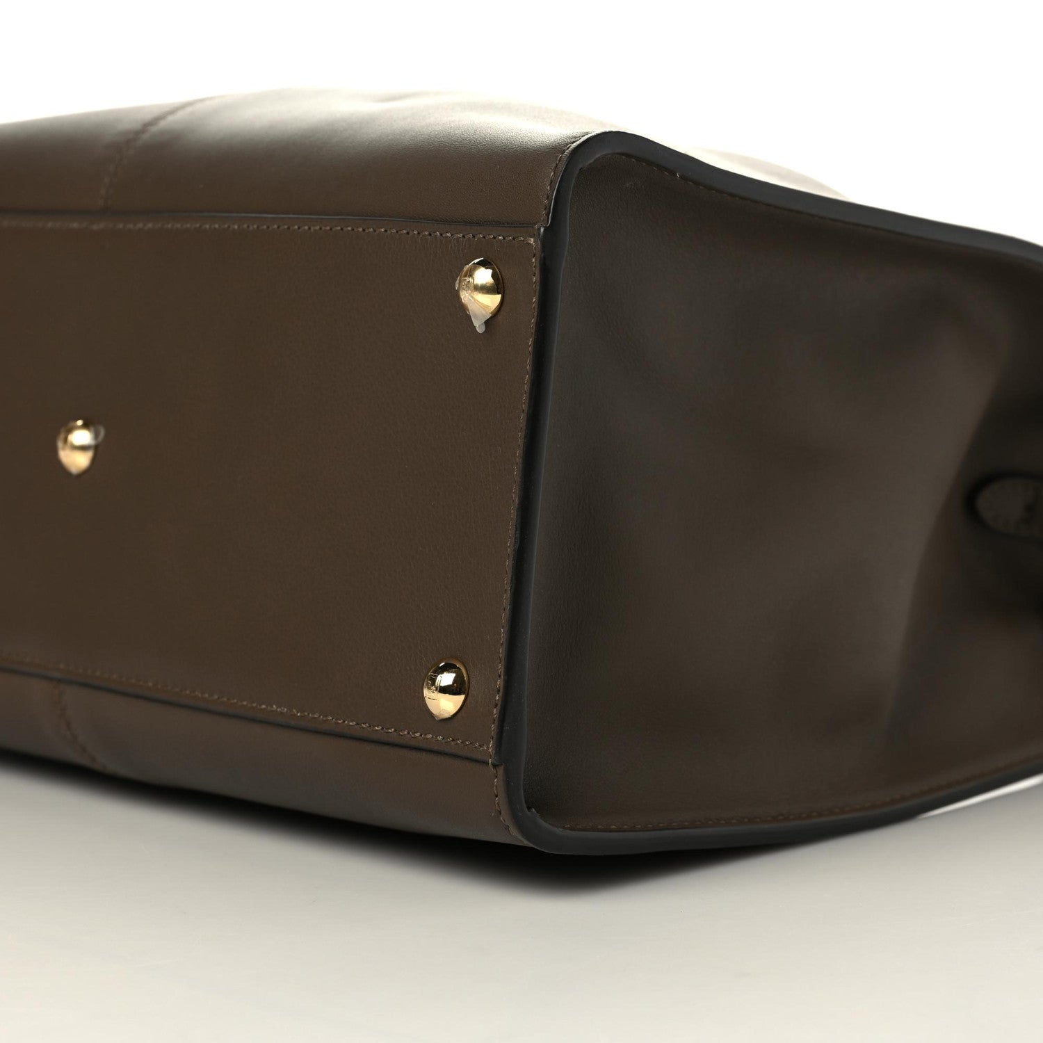 Fendi Vitello Seta Glazed Fabric FF 1974 Medium Peekaboo X-Lite Maya Mogano Panna 8 of 8