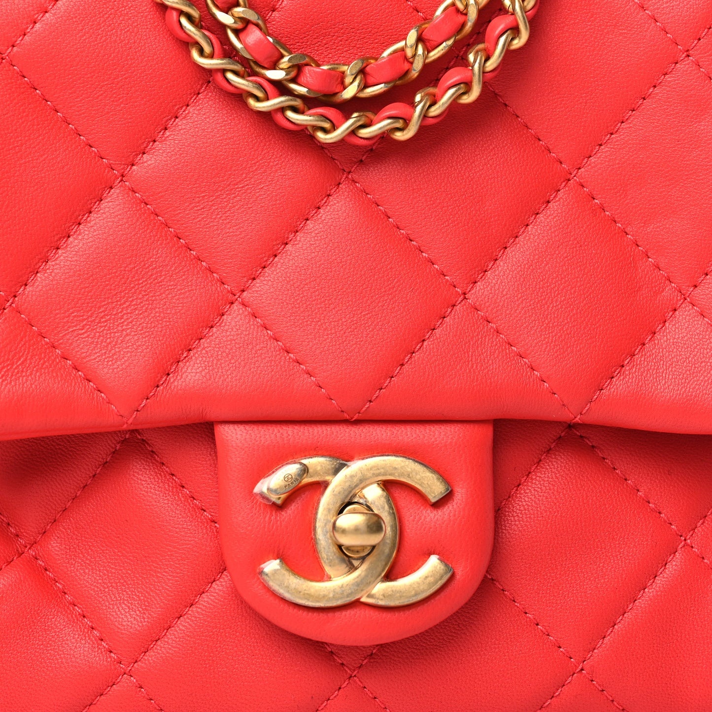 Lambskin Quilted Side-Packs Red
