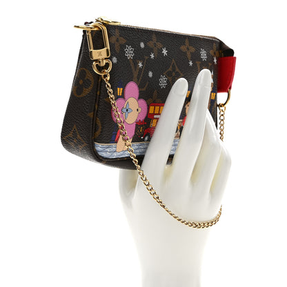 Louis Vuitton Monogram 2021 Christmas Animation London Mini Pochette Accessories Red 2 of 8