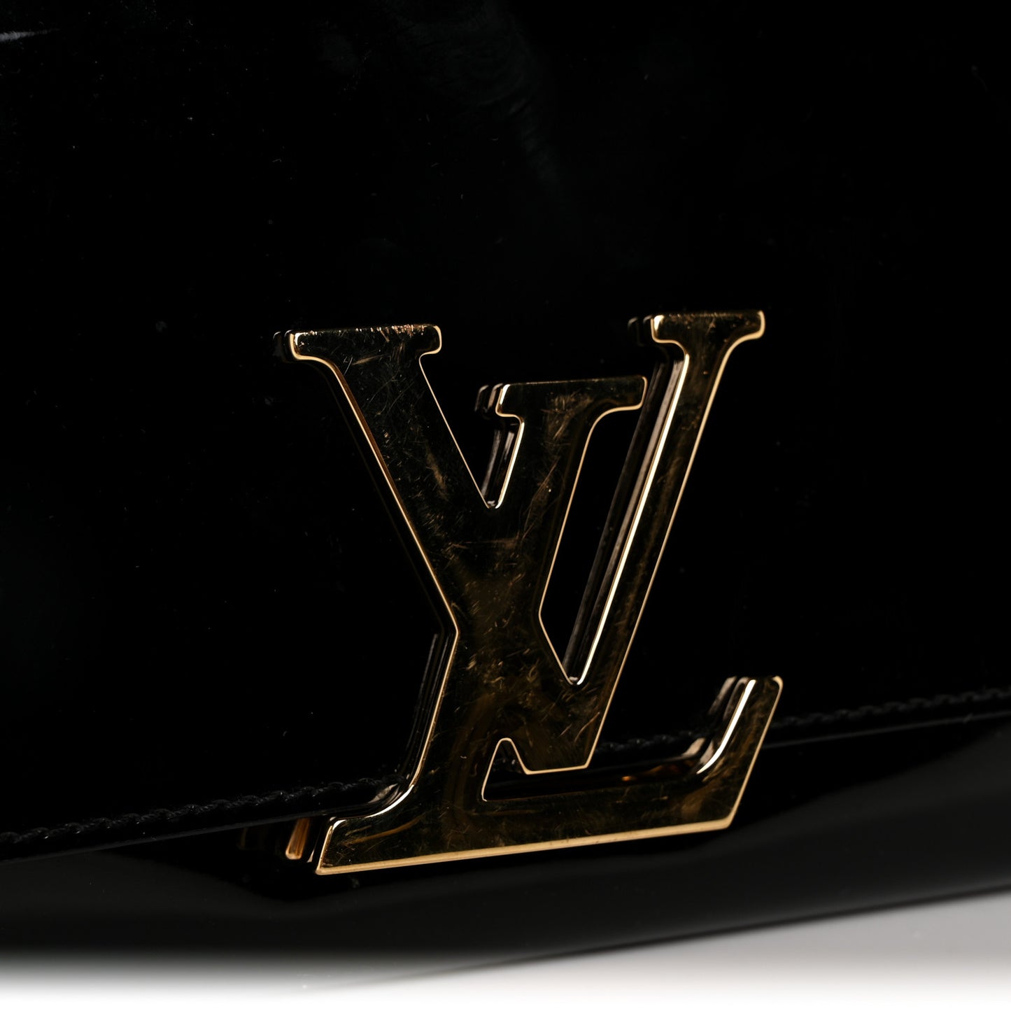 Patent Louise Clutch Black
