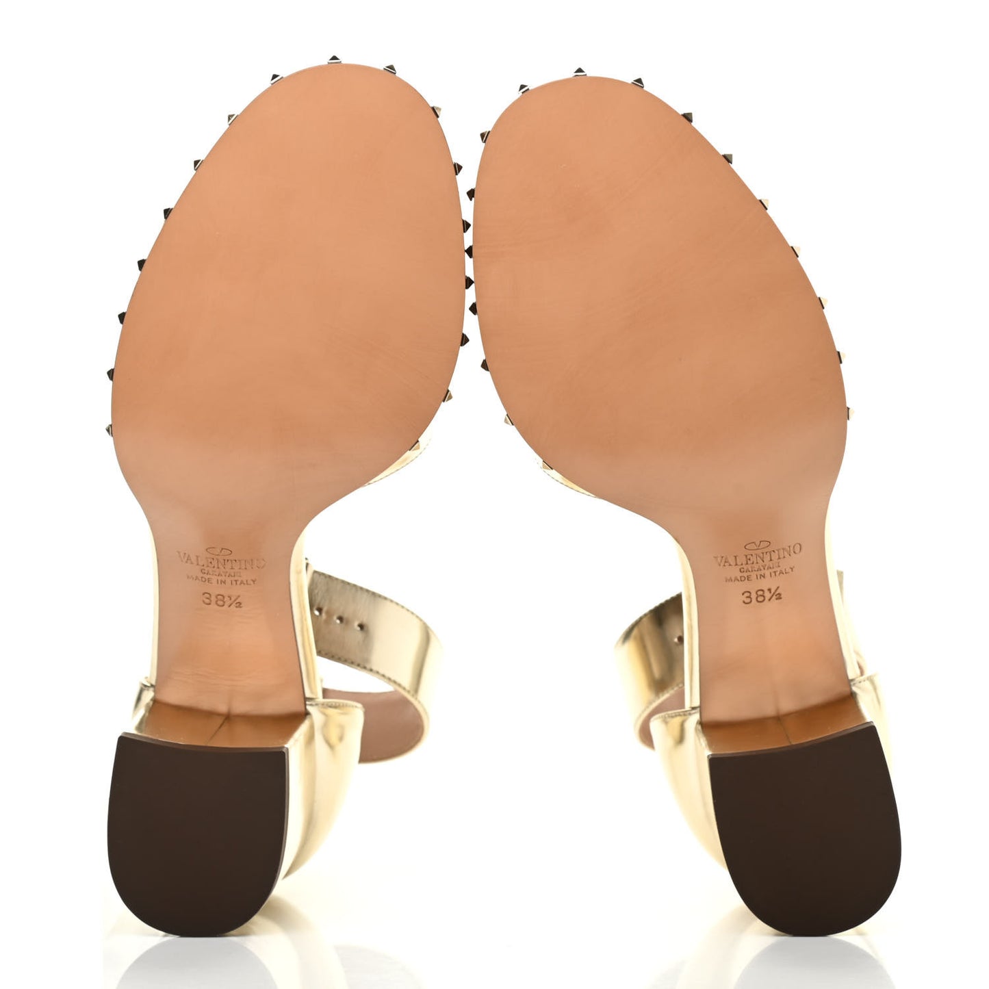 Metallic Nappa Soul Rockstud 65mm Sandals 38.5 Gold