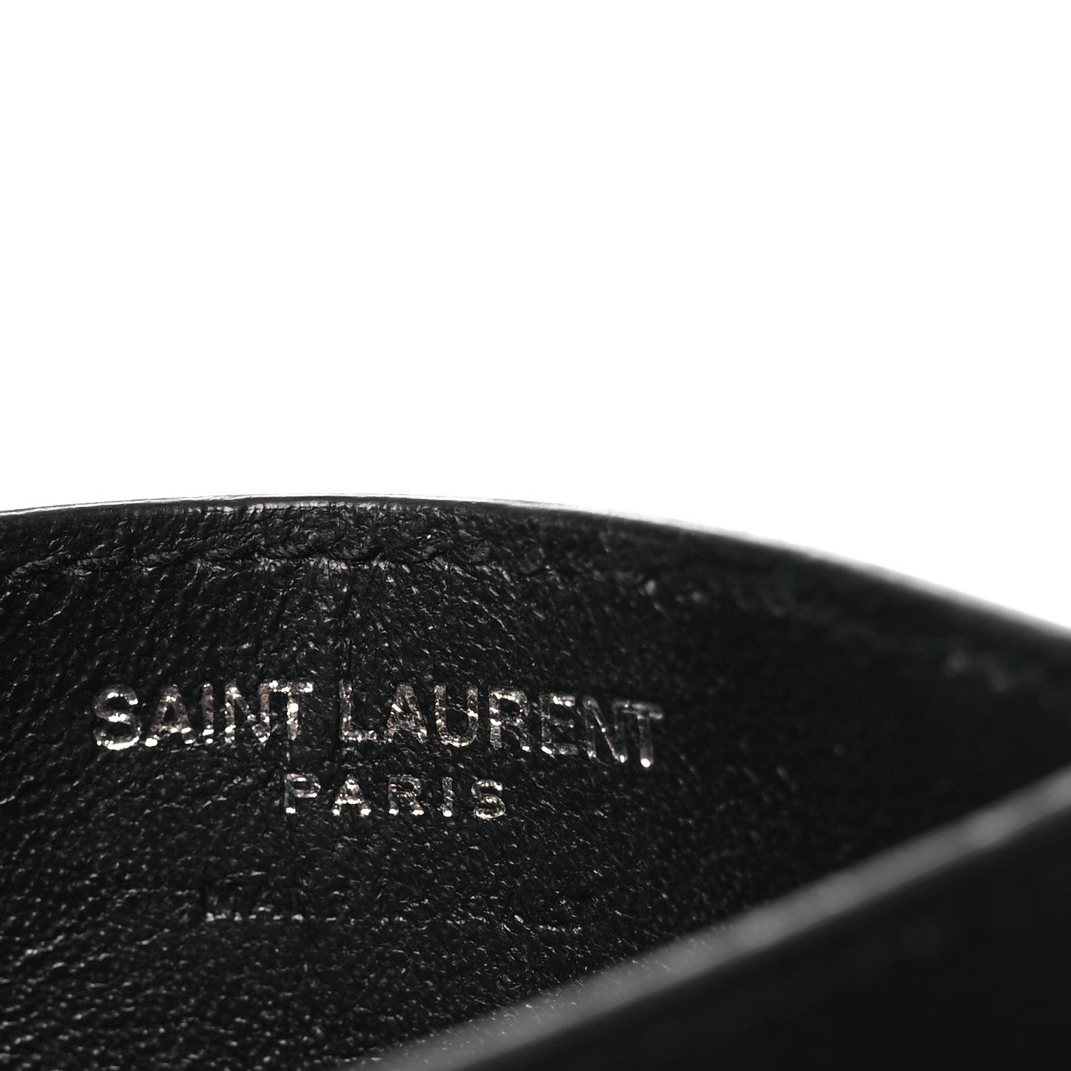 Saint Laurent Grain De Poudre Matelasse Chevron Monogram Credit Card Case Black 6 of 10