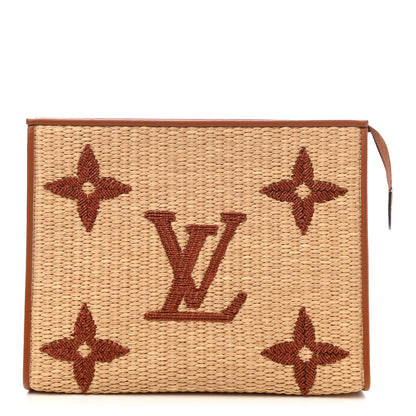 Louis Vuitton Raffia Monogram Giant Toiletry Pouch 26 Tan 1 of 7
