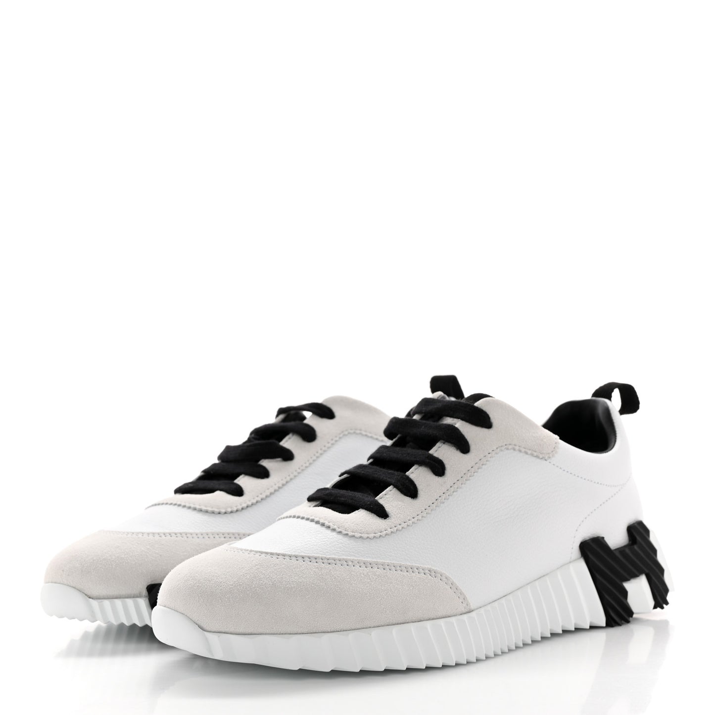 Goatskin Suede Goatskin Bouncing Sneakers 39 White Black