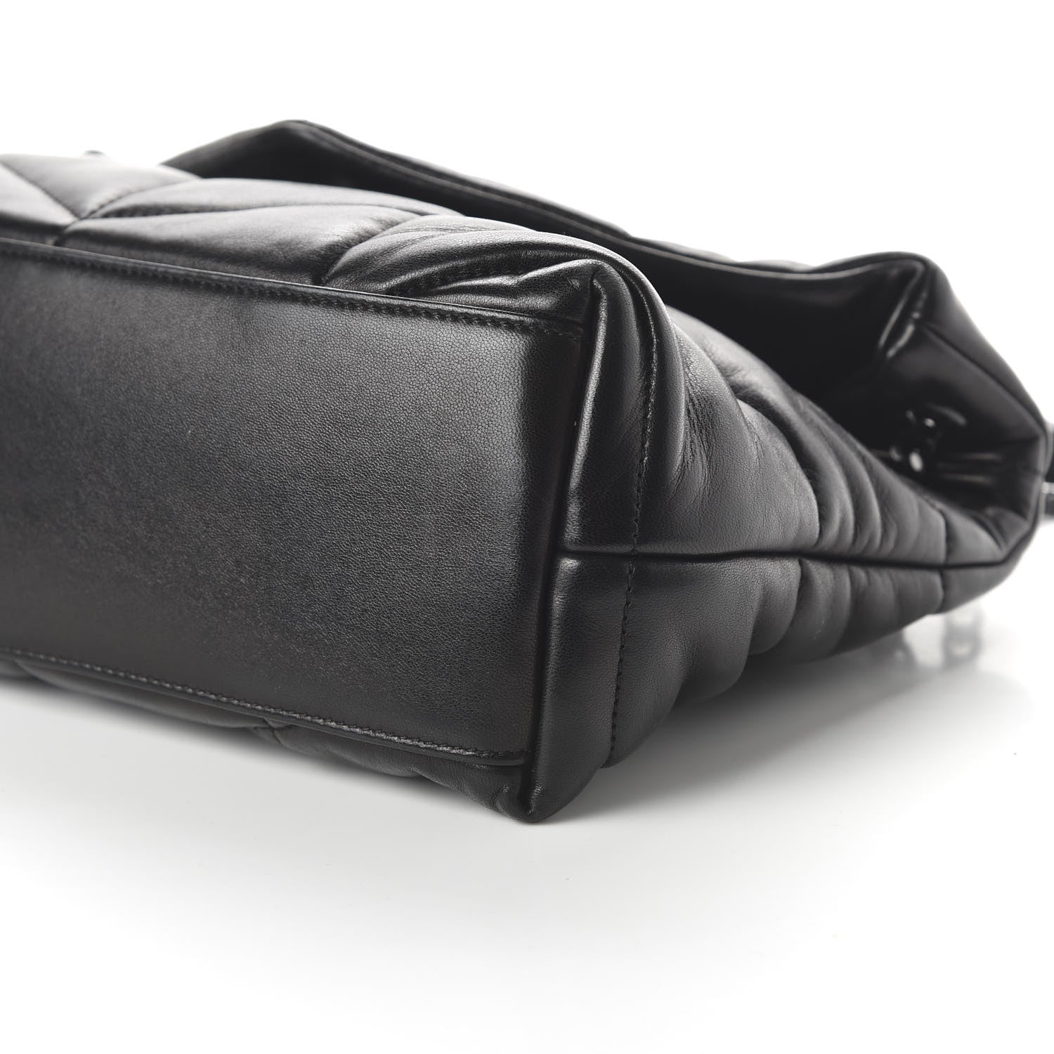 Saint Laurent Lambskin Quilted Small Loulou Puffer Monogram Chain Satchel Black 7 of 9