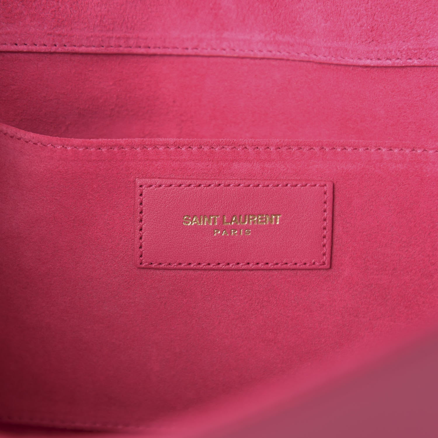 Saint Laurent Calfskin Classic Y Ligne Clutch Fuchsia 5 of 6