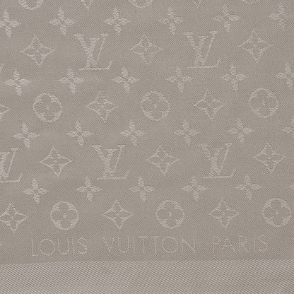 Louis Vuitton Silk Wool Monogram Shawl Beige 8 of 16