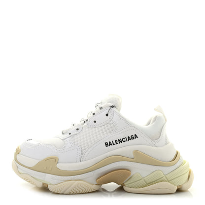 Balenciaga Fabric Mesh Womens Triple S Sneakers 36 White 1 of 7