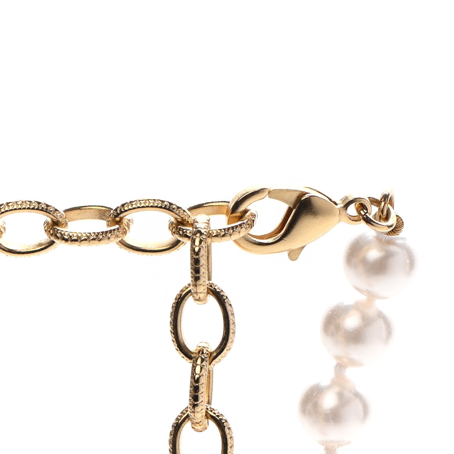 Chanel Pearl Crystal CC Short Necklace Gold 5 of 7