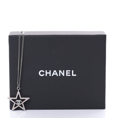Chanel Ruthenium Crystal Star CC Necklace Iridescent Pink 5 of 6