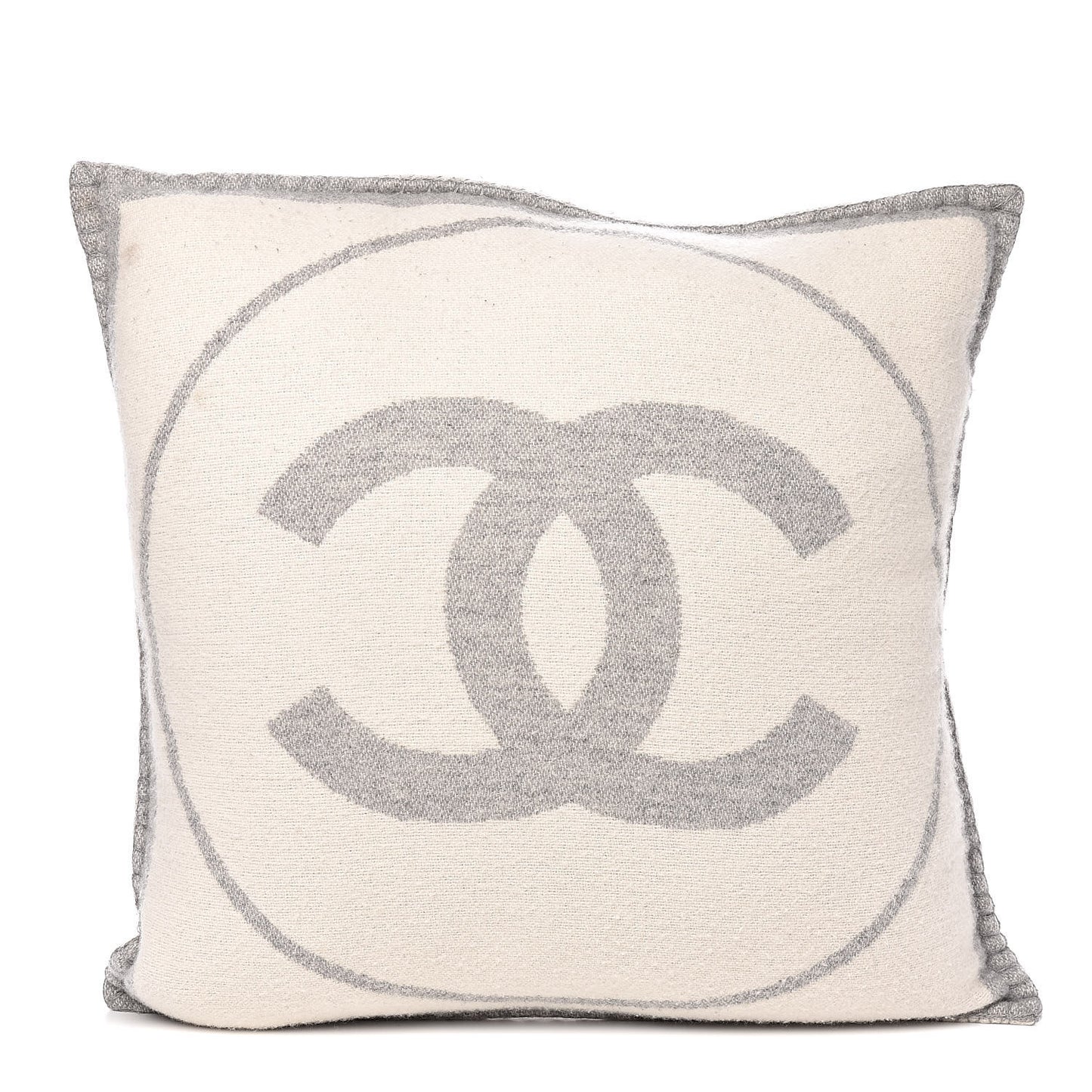 Merino Wool Cashmere CC Pillow Grey Off White