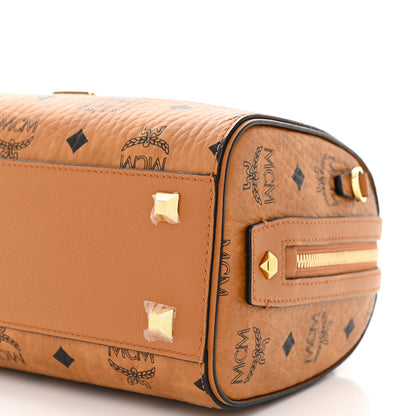 MCM Visetos Small Essential Boston Bag Cognac 9 of 9