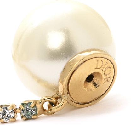 Christian Dior Pearl Crystal Star Tribale Dangle Chain Earrings Gold 4 of 4