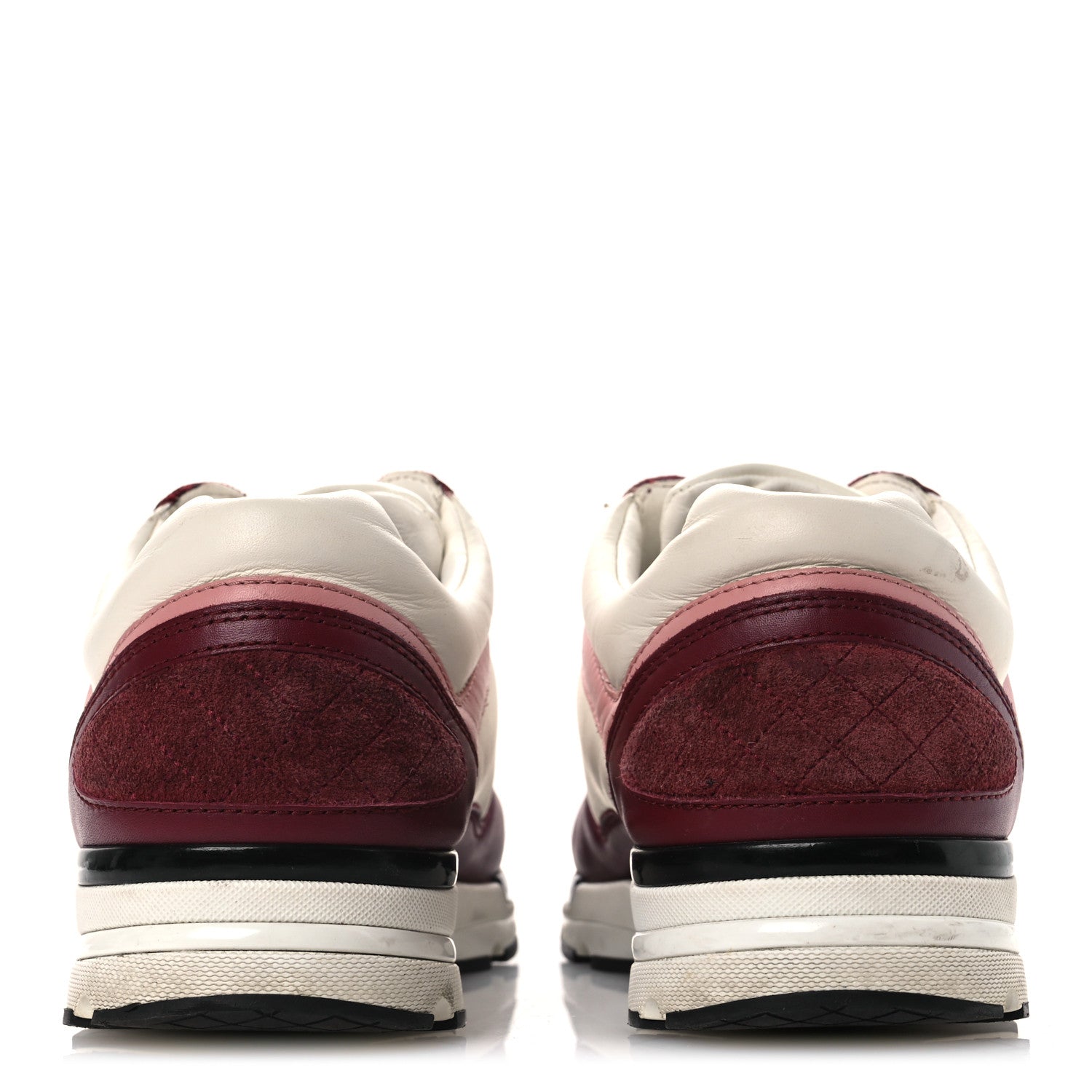 Chanel Calfskin CC Sneakers 38.5 Light Burgundy White Pink 6 of 14