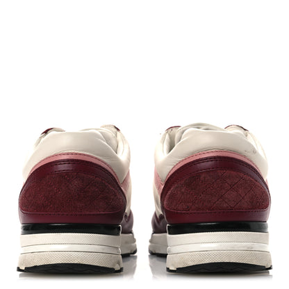 Chanel Calfskin CC Sneakers 38.5 Light Burgundy White Pink 6 of 14
