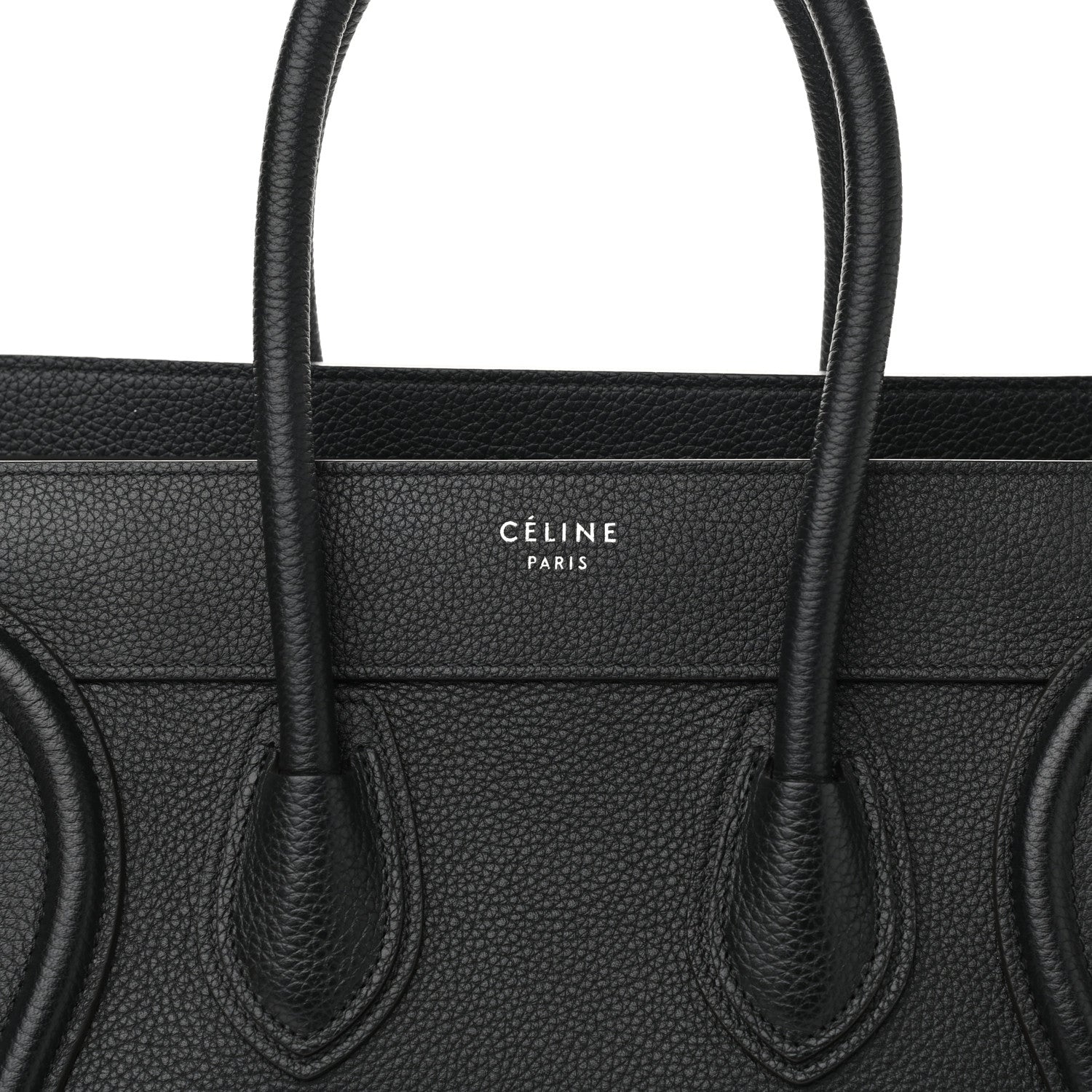 Celine Drummed Calfskin Micro Luggage Black 7 of 9