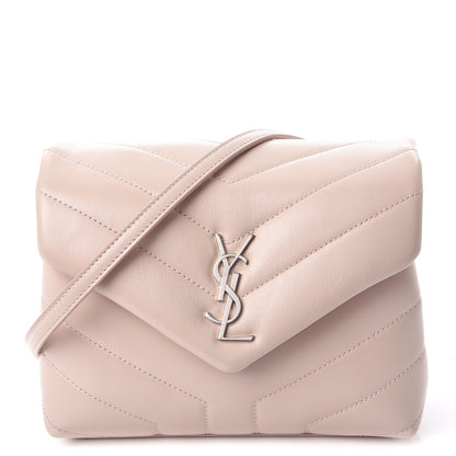 Saint Laurent Calfskin Y Quilted Monogram Toy Loulou Crossbody Bag Marble Pink 1 of 7