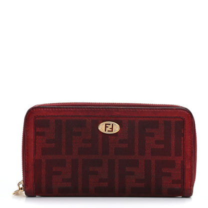Fendi Zucca Zip Around Wallet Red 1 of 15