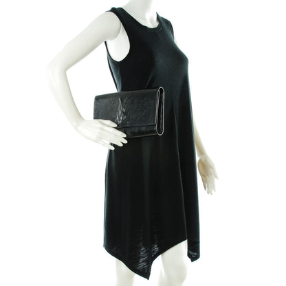 Saint Laurent Textured Patent Monogram Large Belle De Jour Clutch Black 2 of 7