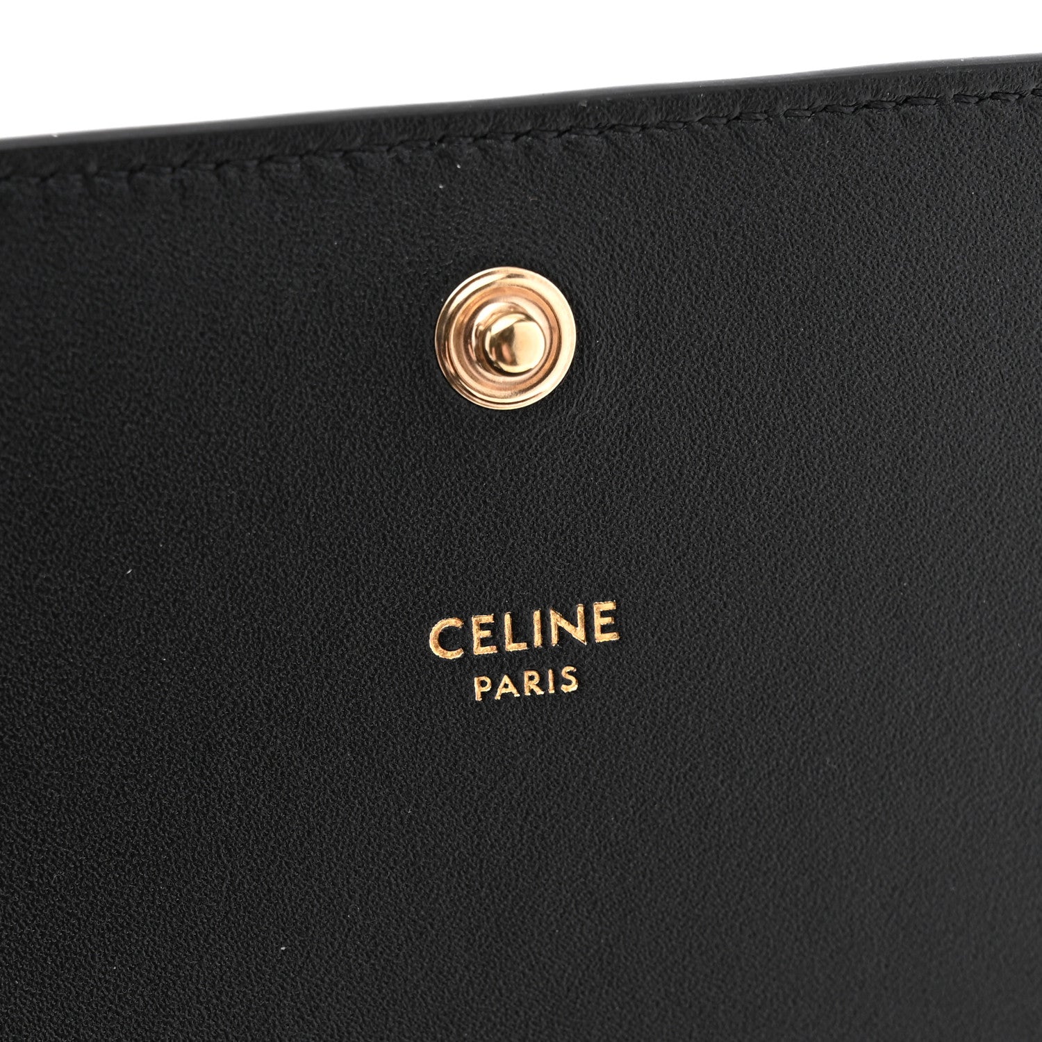 Celine Shiny Calfskin Triomphe Multipochette Black 1895670