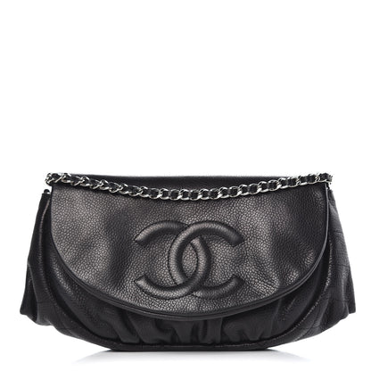 Chanel Caviar Half Moon Wallet On Chain WOC Black 1 of 11