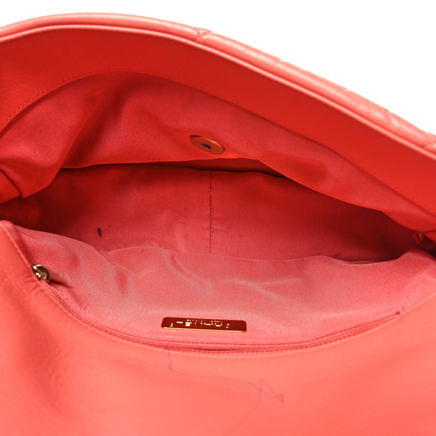 Chanel Lambskin Quilted Large Chanel 19 Flap Coral 5 of 12