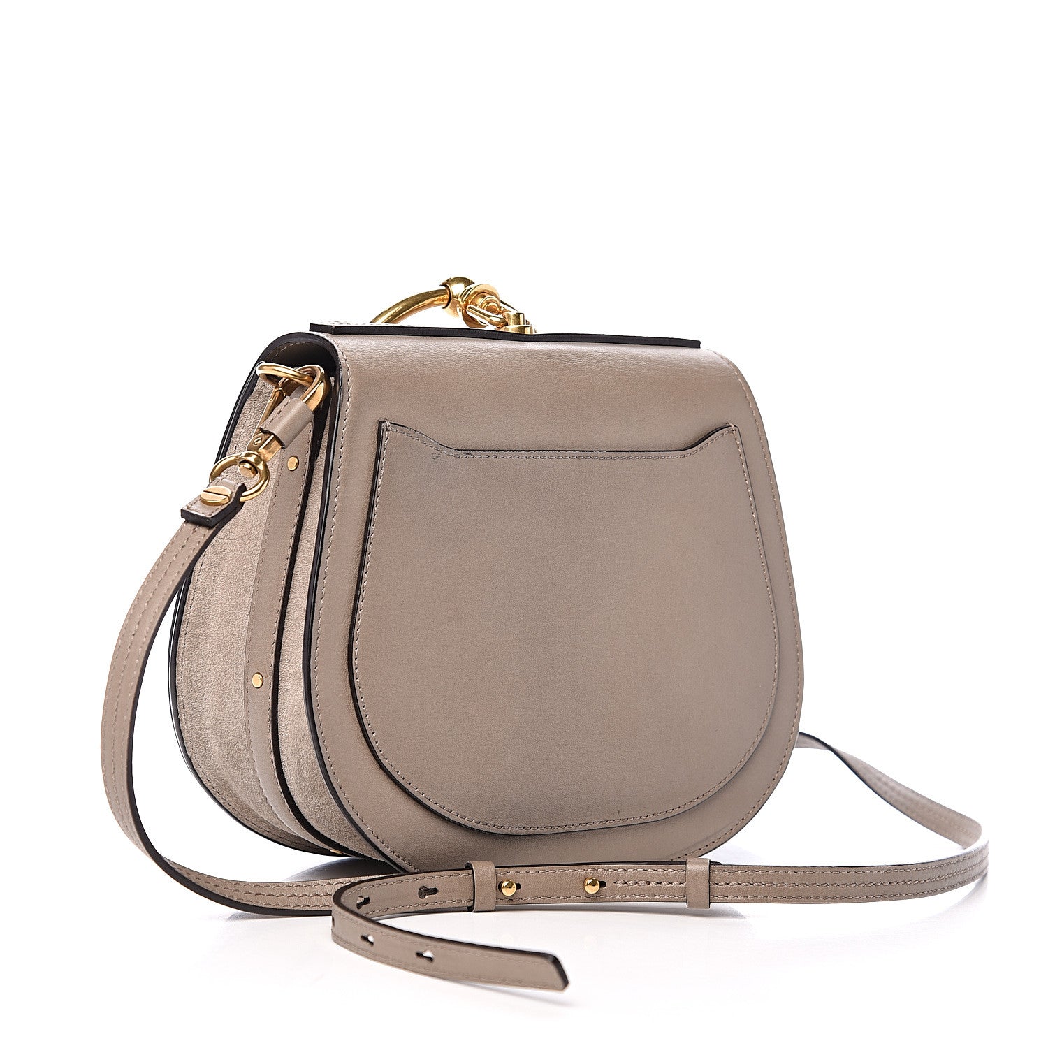 Chloe Calfskin Suede Medium Nile Bracelet Bag Motty Grey 2 of 10
